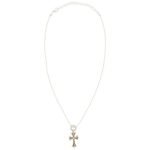 Chrome Hearts 925 Sterling Silver Cross Pendant And Ball Chain