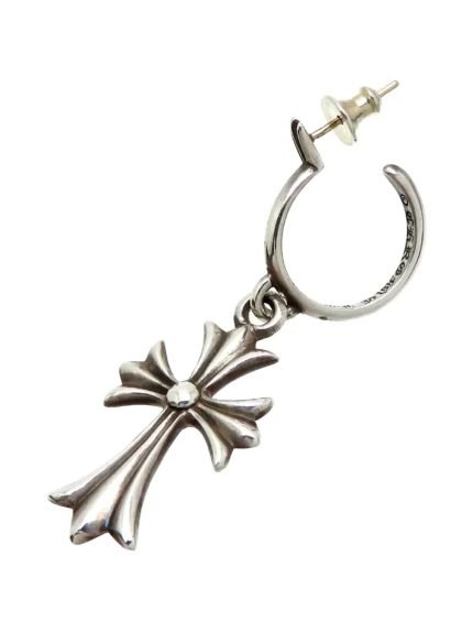 Chrome Hearts Cross Hoop Earring