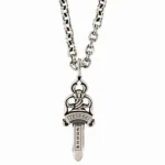 Chrome Hearts Dagger Pendant Necklace Silver