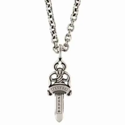 Chrome Hearts Dagger Pendant Necklace Silver