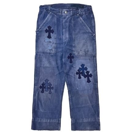 Chrome Hearts Denim Cross Patch French Work Denim Pants
