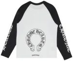 Chrome Hearts Horseshoe Neck Logo 3/4 Shirt ‘Black/White’