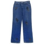 Chrome Hearts Levi’s 517 Black Cross Leather Patch Jeans