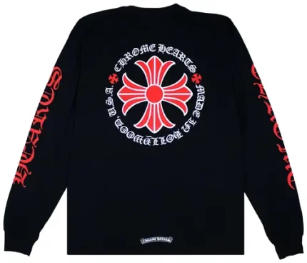 Chrome Hearts Made In Hollywood Plus Cross Long-Sleeve T-Shirt ‘Black/Red’