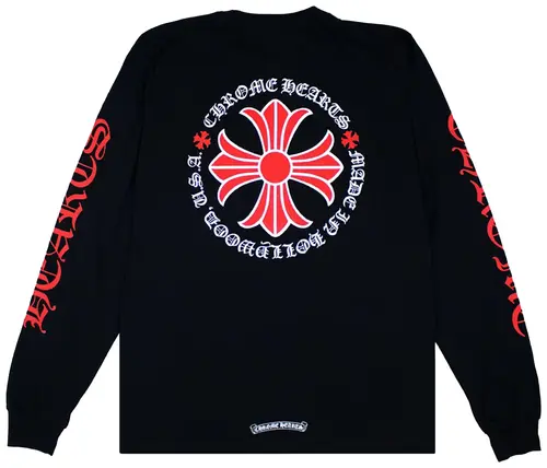 Chrome Hearts Made In Hollywood Plus Cross Long-Sleeve T-Shirt ‘Black/Red’