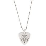 Chrome Hearts Maltese Cross Triangle Dog Tag Pendant Necklace Silver