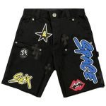 Chrome-Hearts-Matty-Boy-Patch-Carpenter-Shorts-Black-Multicolor