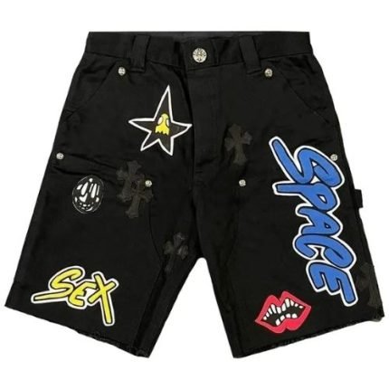 Chrome-Hearts-Matty-Boy-Patch-Carpenter-Shorts-Black-Multicolor