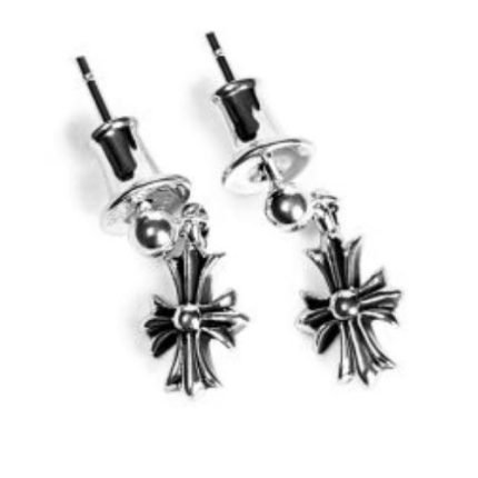 Chrome Hearts Tiny E CH Plus Drop Earrings