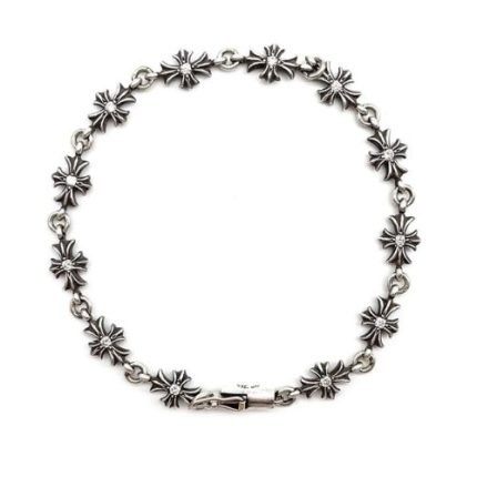 Chrome Hearts Tiny E Silver Diamonds Bracelet